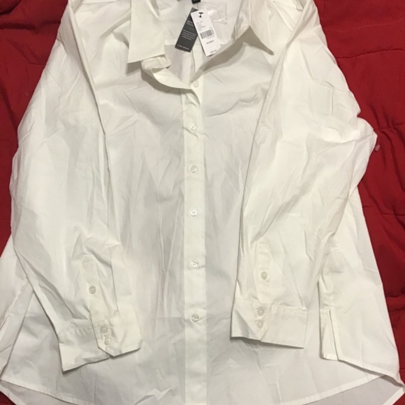 NEW White Girlfriend Button Down Lane Bryant Blouse NWT  16,18,22 - Picture 6 of 7